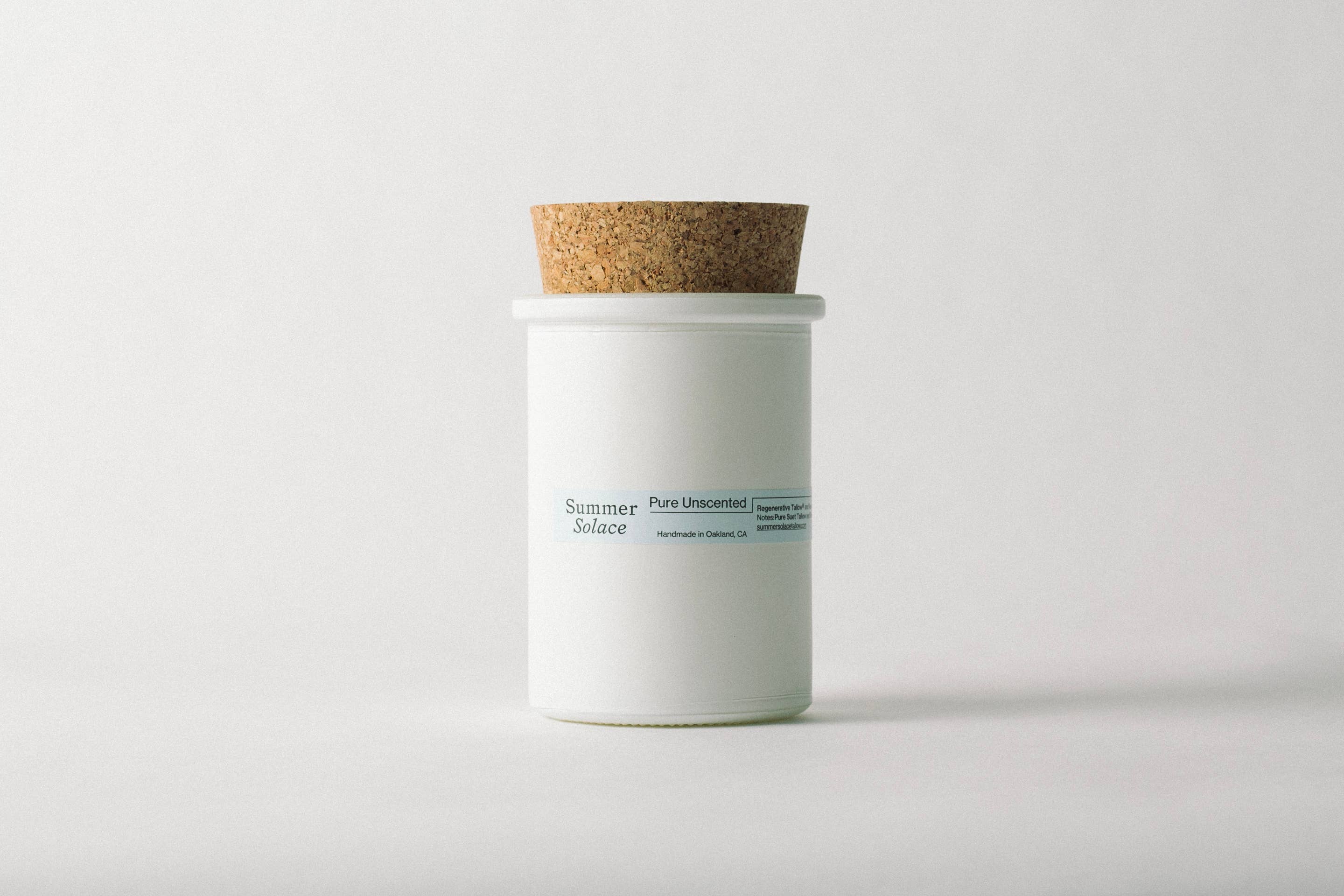 Pure Unscented: Suet Tallow and Beeswax Candle- 6 oz