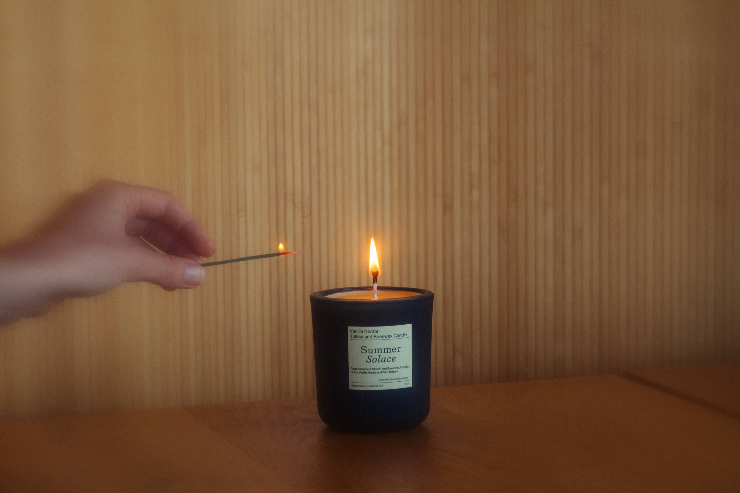 Vanilla Nectar + Peru Balsam Tallow Candle- 8.5 oz