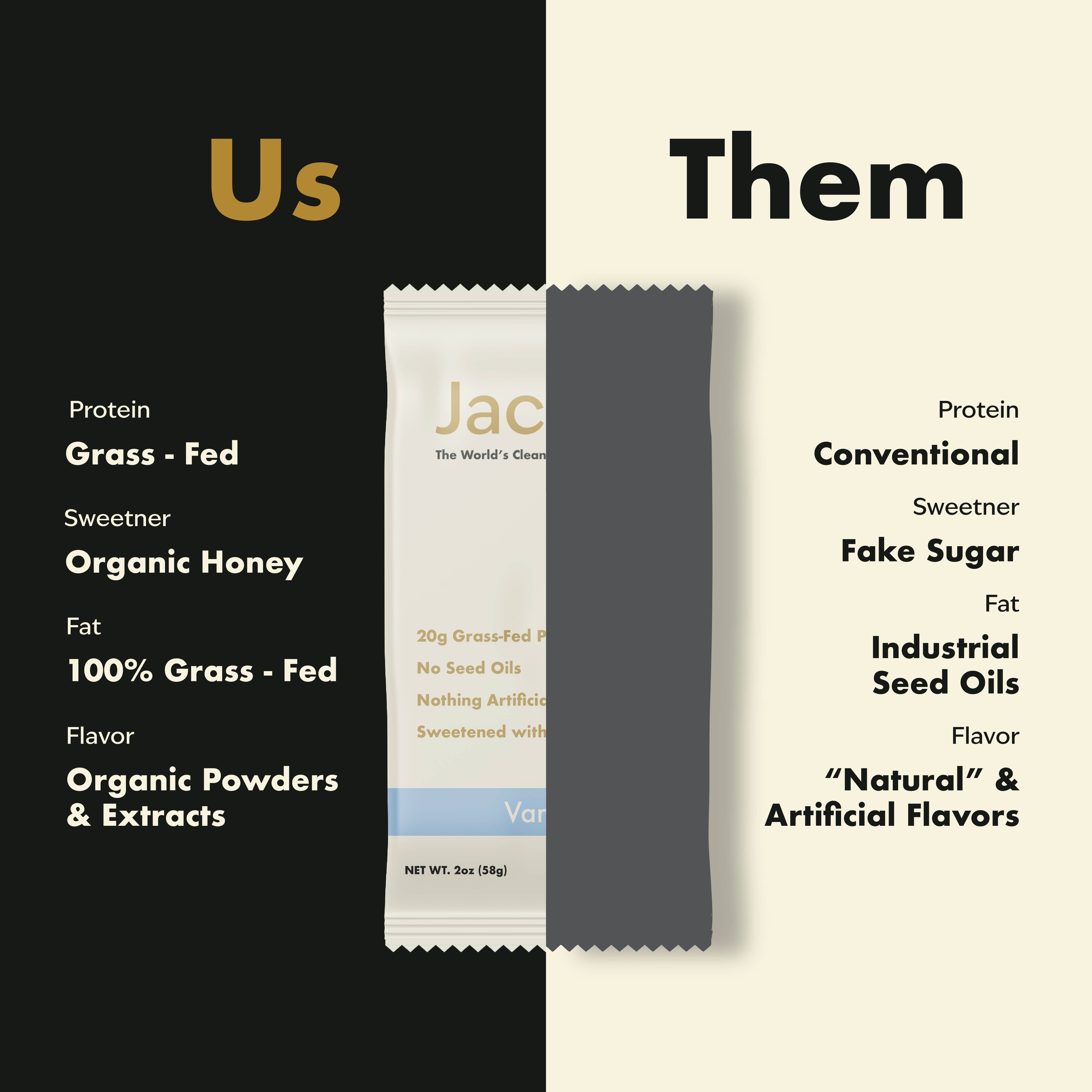 Jacob Protein Bar - Grass-Fed Organic Protein Snack Bar: Vanilla Chip / 9-pack