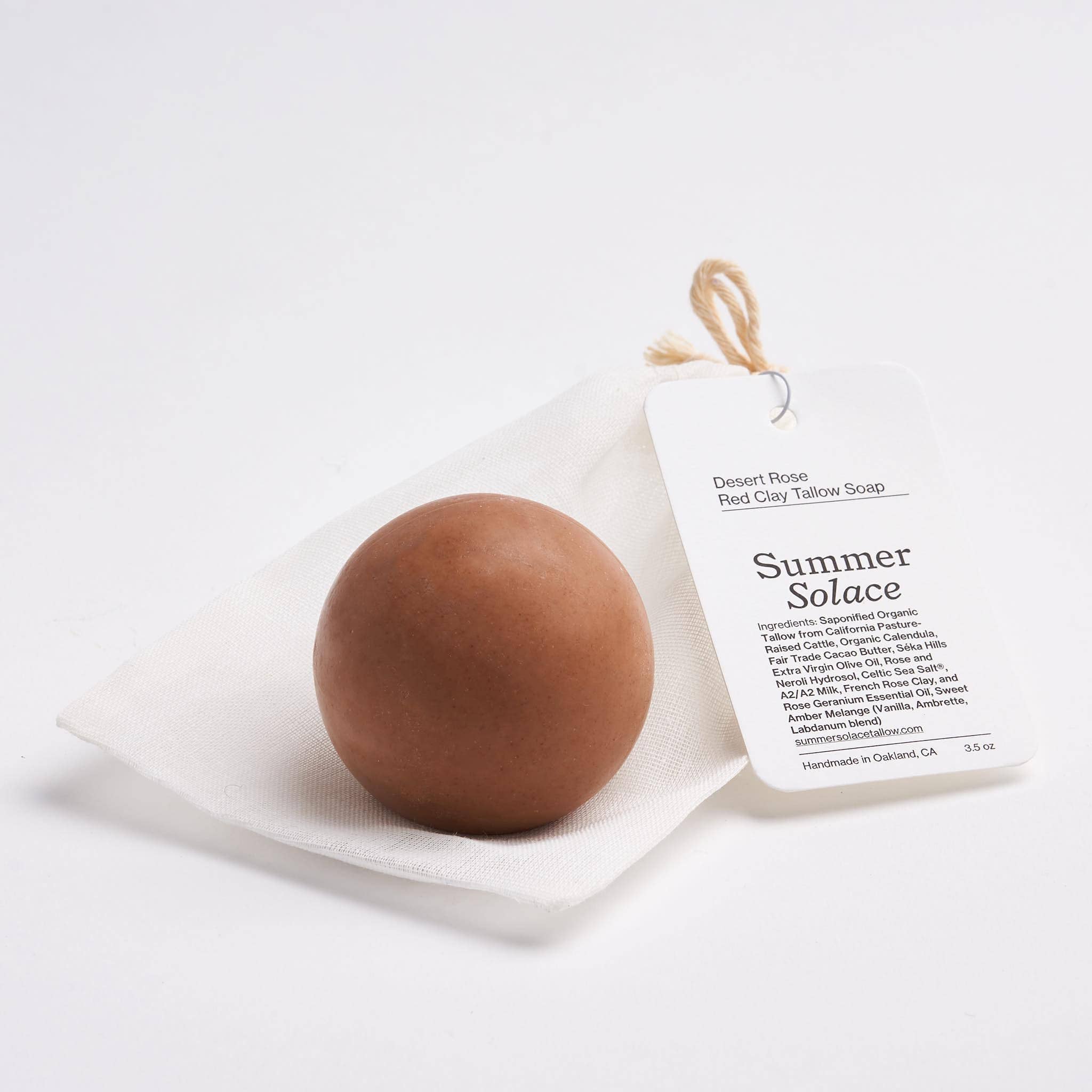 Desert Rose Red Clay Sphere Soap - 3.5 oz - Curations