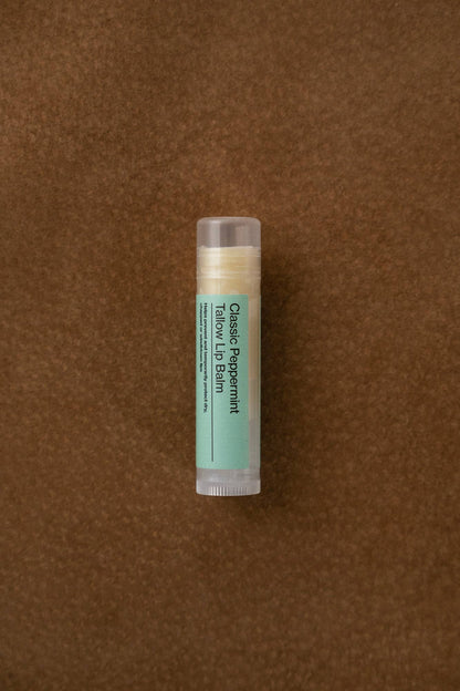 Classic Peppermint Lip Balm - Regenerative Tallow® - .15 oz - Curations