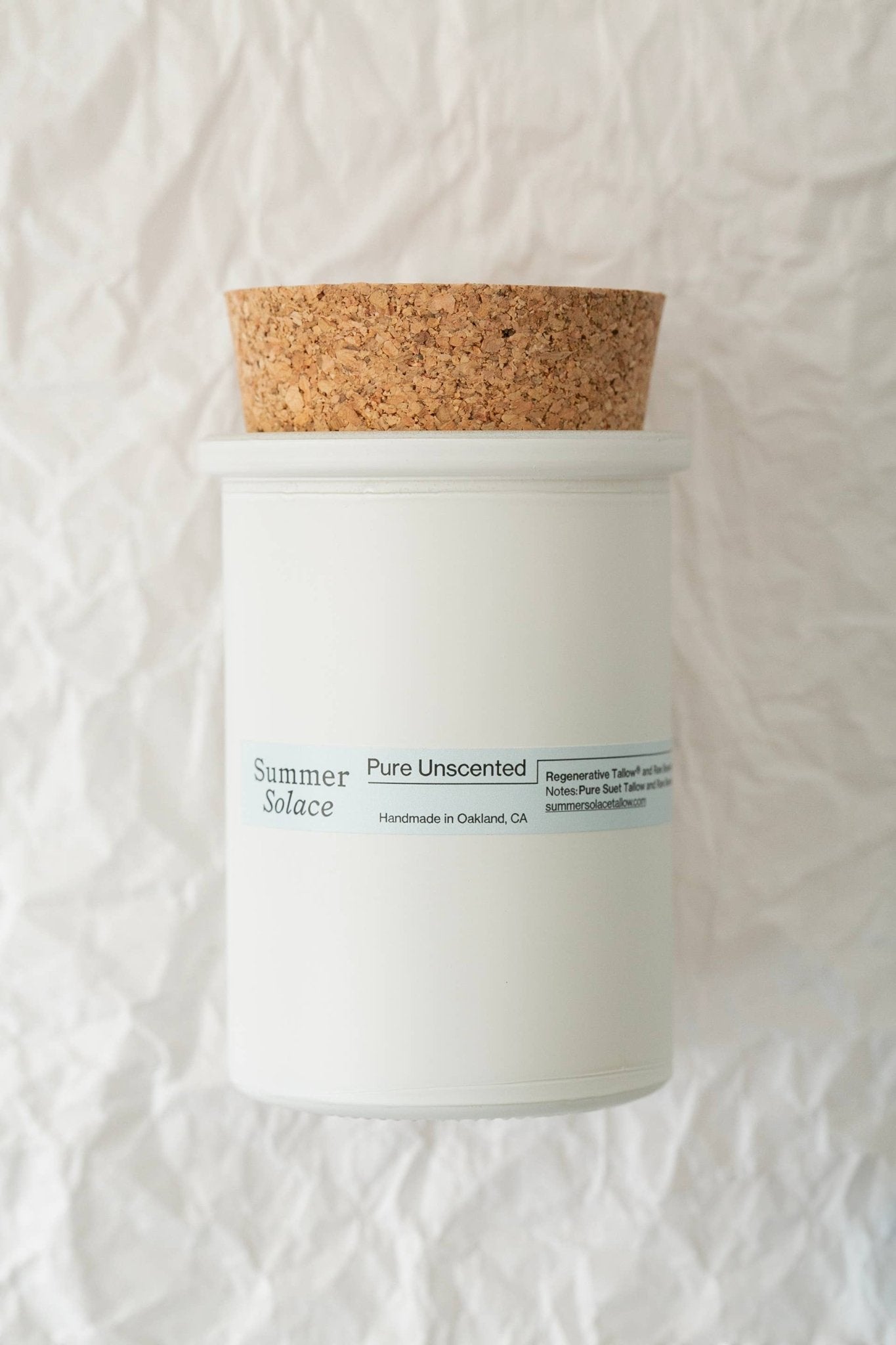 Pure Unscented: Suet Tallow and Beeswax Candle - 6 oz - Curations