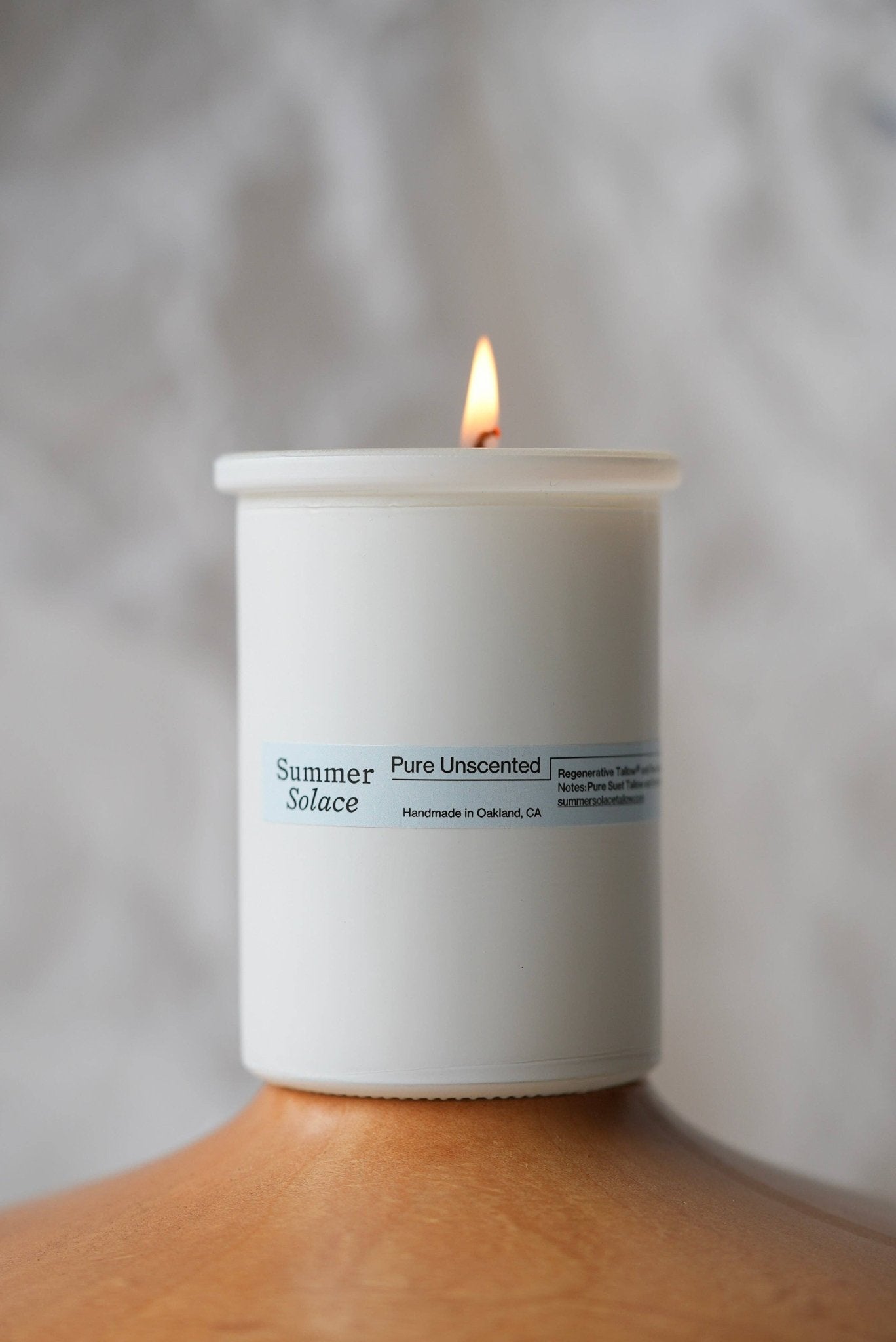 Pure Unscented: Suet Tallow and Beeswax Candle - 6 oz - Curations