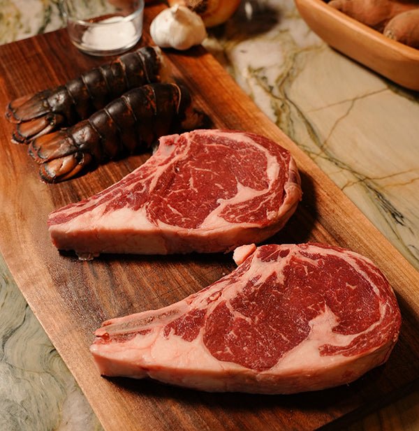 Valentines Day Buy 2 Bone - In Ribeye Steaks, Get 2 Lobster Tails FREE - Butcher Curations